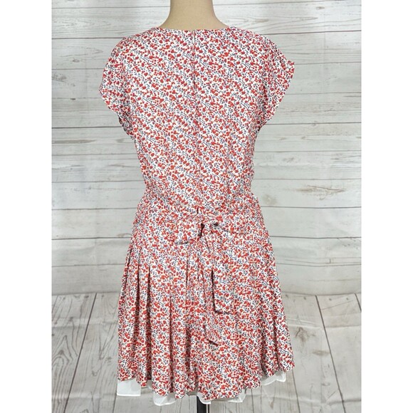 MILK Red Floral Ditsy Rayon Dress Women’s Size Xs - Picture 2 of 7